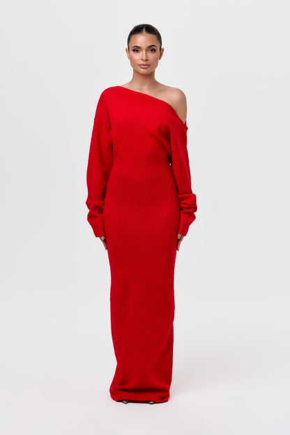 Off Shoulder Sweater Dress – Bynd